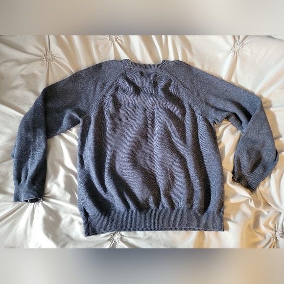 Mens Roots blue knitted crew neck sweater FREE SHIPPING! - Picture 2 of 3